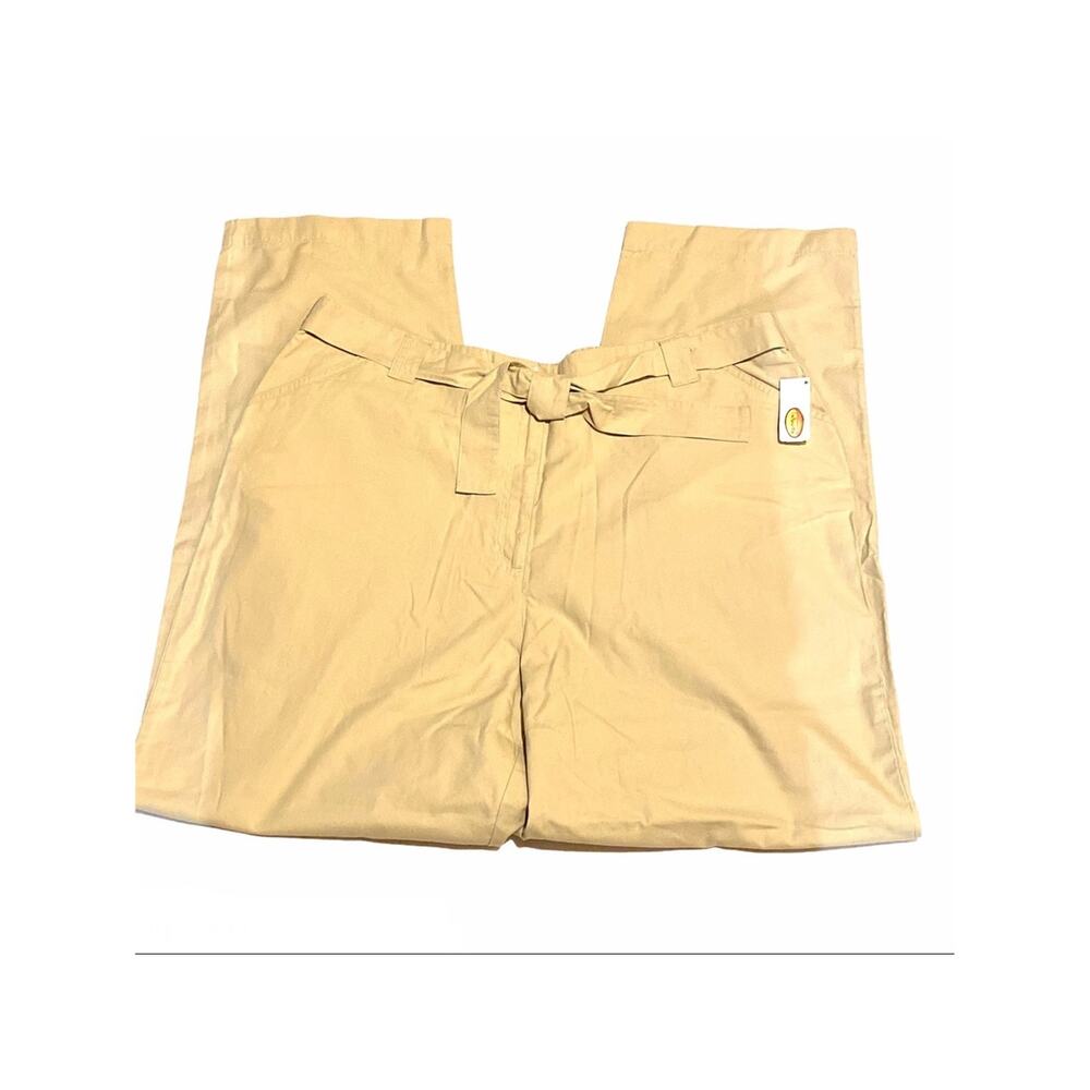 NWT Talbots Tie Waist Wide Leg Khaki Pants Women's Plus 20 Long
